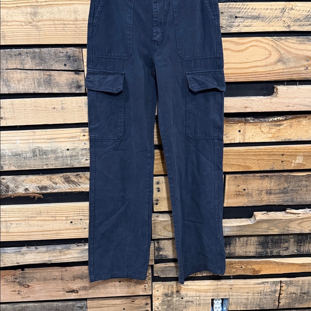 Zara High Rise Wide Leg Cargo Pants In Charcoal Gray Size‎ 0 - Picture 3 of 8